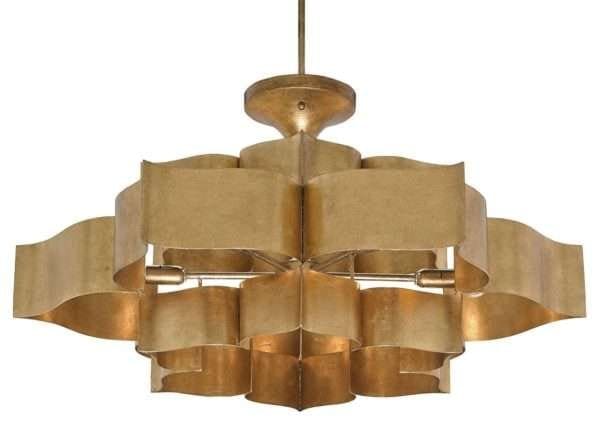 Grand Lotus Gold Large Chandelier