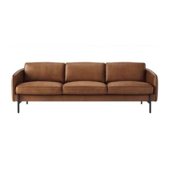 MILAN LEATHER SOFA IN BROWN