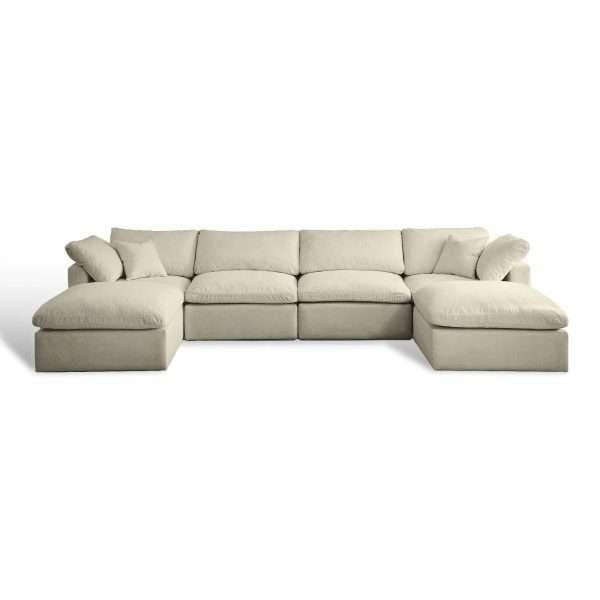 SANDBAR SECTIONAL IN WHITE CREAM LINEN