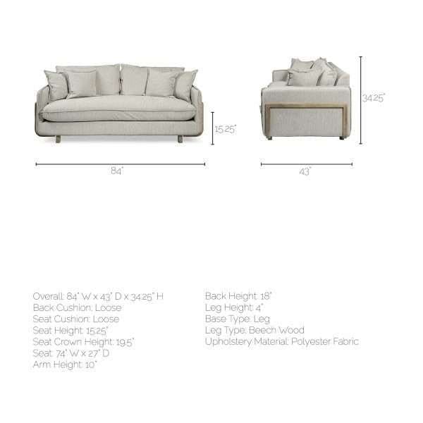 Roy I 84" Sofa (4 Fabric Options) - Image 12