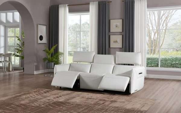 MIA BELLA  VERONA 3pc Sectional Sofa-Snow White - Image 8