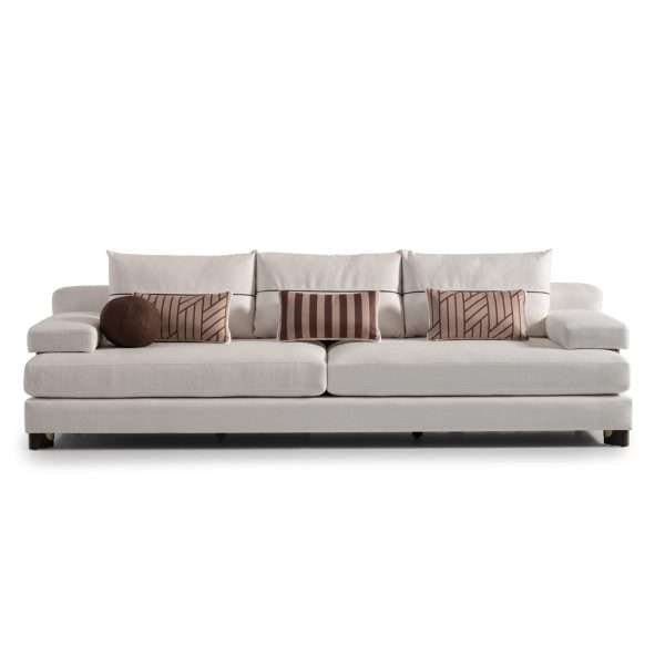 AMORA  Sofa Oatmeal Eggshell Walnut