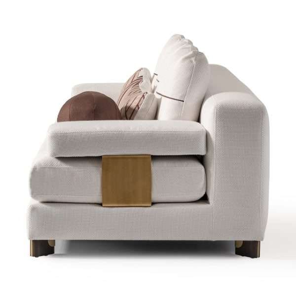 AMORA  Sofa Oatmeal Eggshell Walnut - Image 5