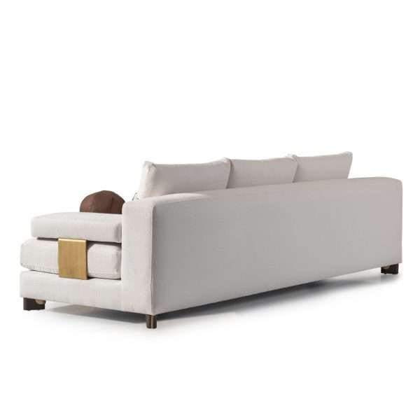 AMORA  Sofa Oatmeal Eggshell Walnut - Image 3