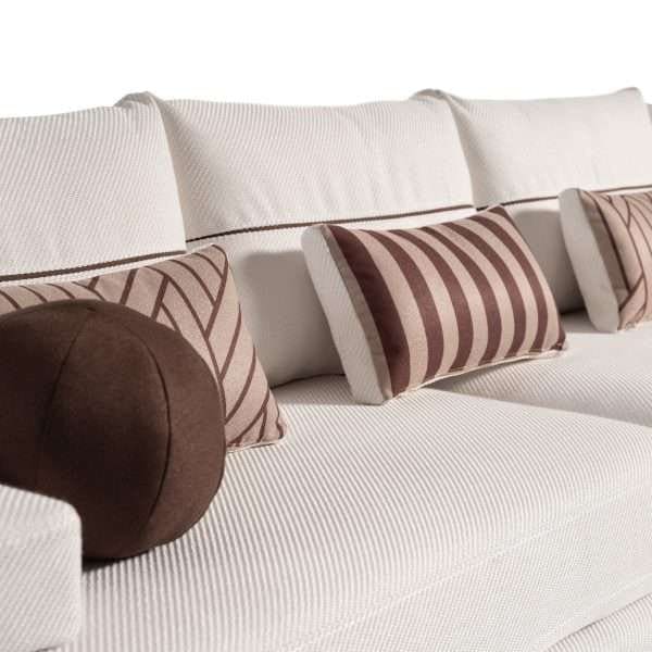 AMORA  Sofa Oatmeal Eggshell Walnut - Image 6