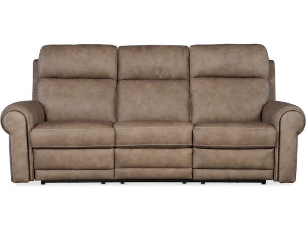 Duncan Power Sofa w/Power Headrest & Lumbar (2 Leather Options)