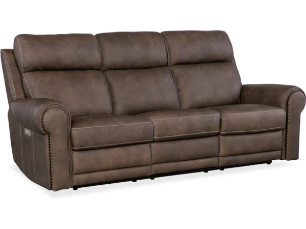 Duncan Power Sofa w/Power Headrest & Lumbar (2 Leather Options) - Image 4