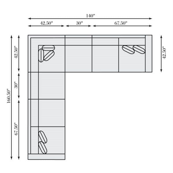 5 pc Gabi Fabric Sectional - Image 5